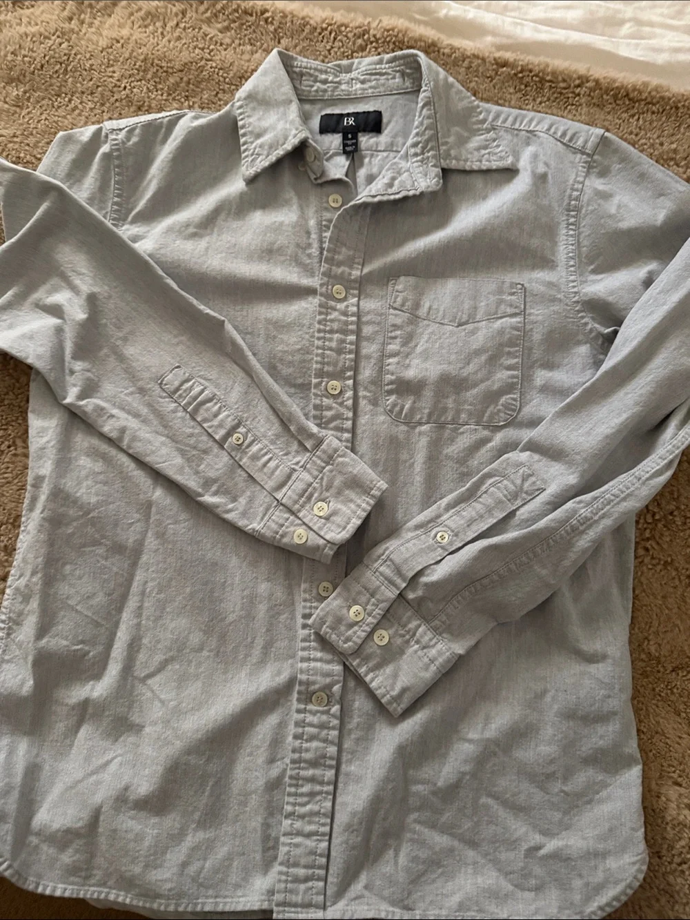 Banana Republic Light grayMen’s Button-Down Shirt